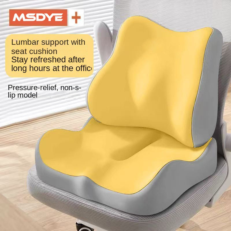 Office Chair Lumbar Support Pillow, Memory Foam Seat Cushion for Long Sitting, Car and Desk Use, Student Classroom Backrest Pad